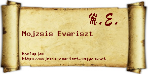 Mojzsis Evariszt névjegykártya
